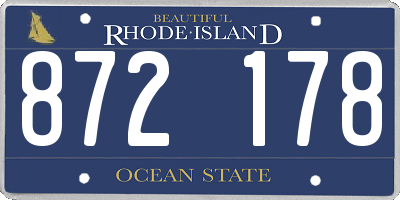 RI license plate 872178