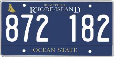 RI license plate 872182