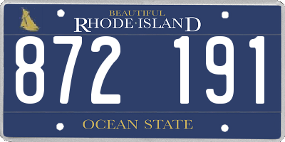 RI license plate 872191