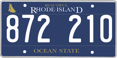 RI license plate 872210