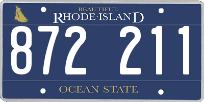 RI license plate 872211