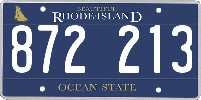 RI license plate 872213