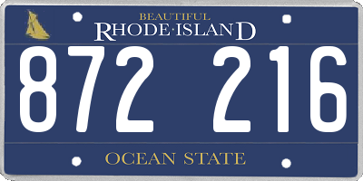RI license plate 872216