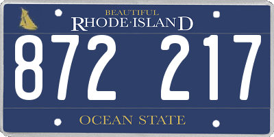 RI license plate 872217