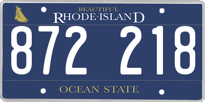 RI license plate 872218