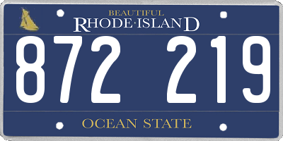 RI license plate 872219