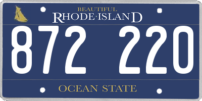 RI license plate 872220