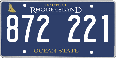 RI license plate 872221