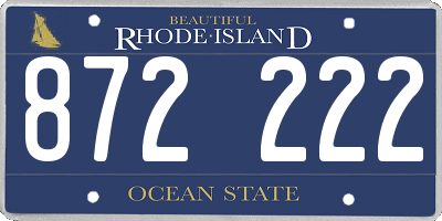 RI license plate 872222