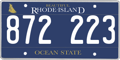 RI license plate 872223