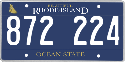 RI license plate 872224
