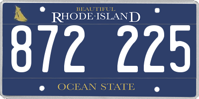RI license plate 872225