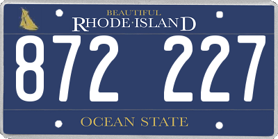 RI license plate 872227