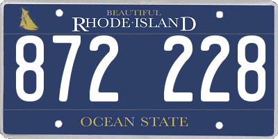 RI license plate 872228