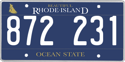 RI license plate 872231