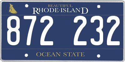 RI license plate 872232