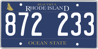 RI license plate 872233