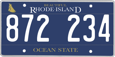 RI license plate 872234