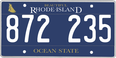RI license plate 872235