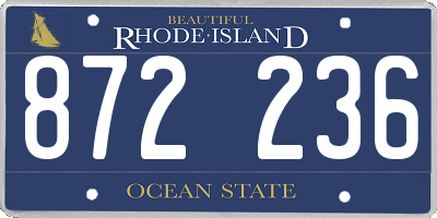 RI license plate 872236