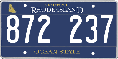 RI license plate 872237