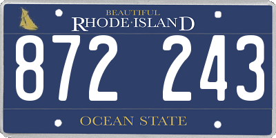 RI license plate 872243