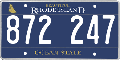 RI license plate 872247