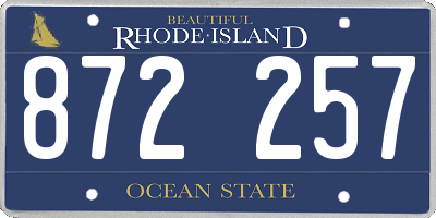 RI license plate 872257