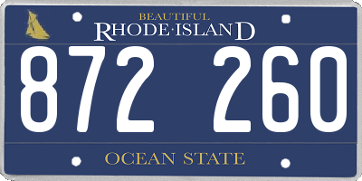RI license plate 872260