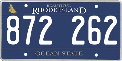 RI license plate 872262
