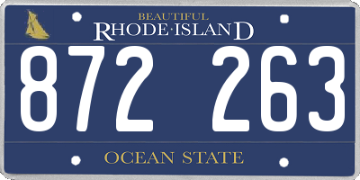 RI license plate 872263