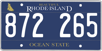 RI license plate 872265