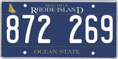 RI license plate 872269