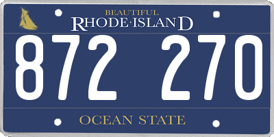 RI license plate 872270
