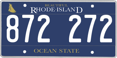 RI license plate 872272