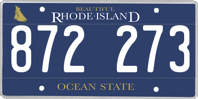 RI license plate 872273