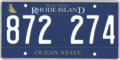 RI license plate 872274