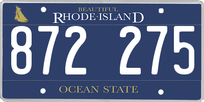 RI license plate 872275