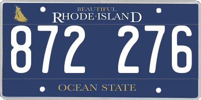 RI license plate 872276