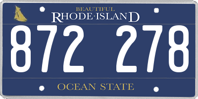 RI license plate 872278