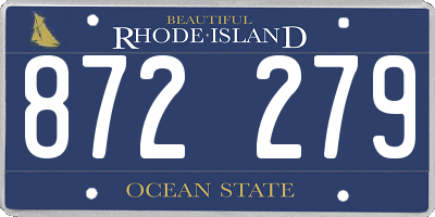RI license plate 872279