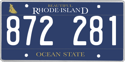 RI license plate 872281