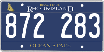 RI license plate 872283
