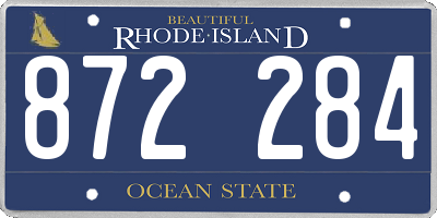 RI license plate 872284