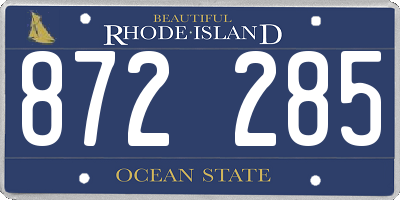 RI license plate 872285