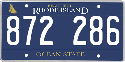 RI license plate 872286
