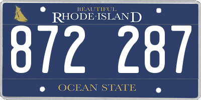 RI license plate 872287