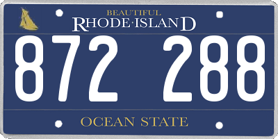 RI license plate 872288