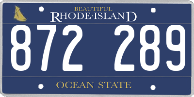 RI license plate 872289