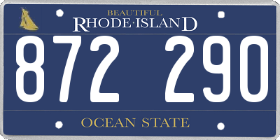 RI license plate 872290